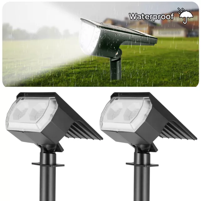 2X 48LED Solarleuchte Solarlampe Fluter Außen Strahler Scheinwerfer Gartenlampe