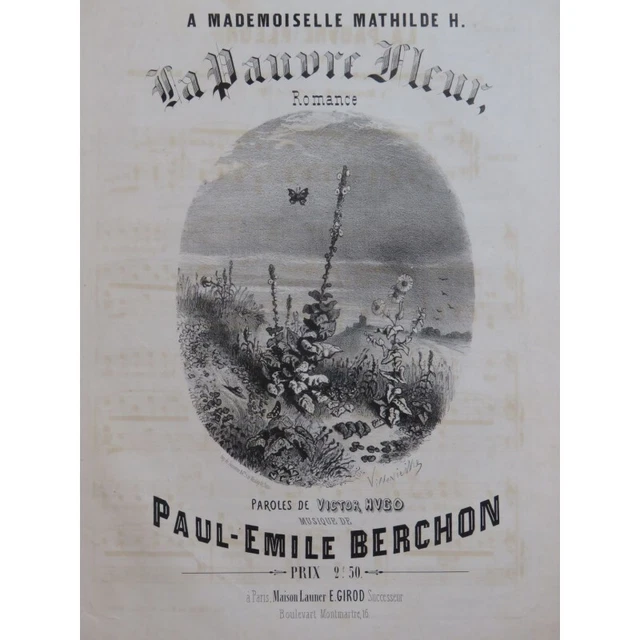 BERCHON Paul-Émile La Pauvre Fleur Chant Piano XIXe siècle