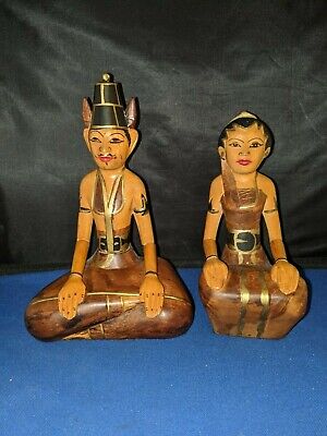 LORO BLONYO Hand Carved Painted Wedding Couple Indonesia Bali Java approx 7.5"H