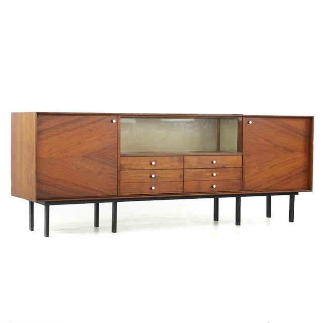 Widdicomb Mid Century Walnut and Glass Shadow Box Display Credenza Widdicomb Mid Century Walnut and Glass Shadow Box Display Credenza