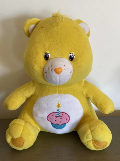 Care Bear Wish Bear 15” Plush Cupcake Belly Large Yellow Birthday Cake  Hopeful