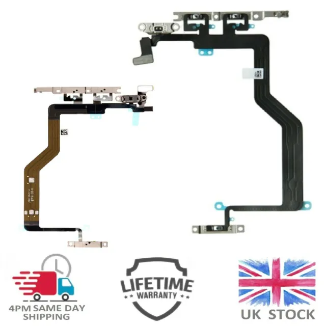 For iPhone 12 Pro Max Power Flex Cable Volume Buttons Mute Switch Metal Brackets