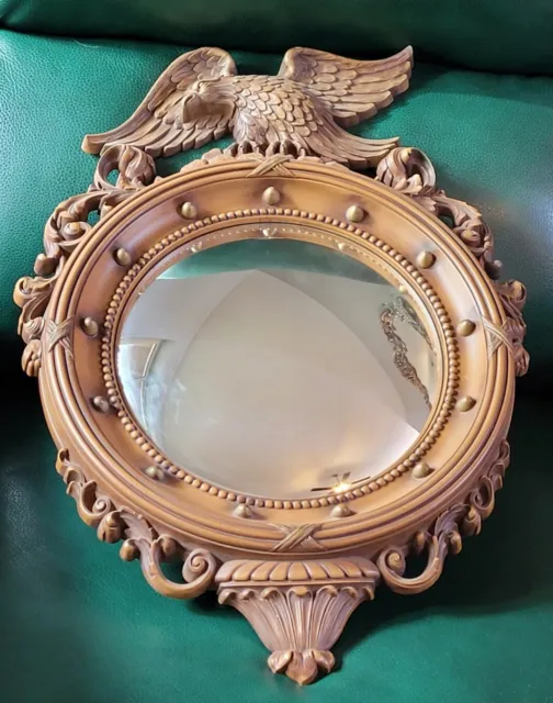French victorian tole silvered bow wall mirror