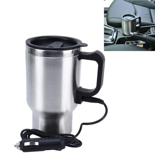 Stainless Steel Electric Mug 12V Car Electric Kettle Heated Mug Car Coffee 3