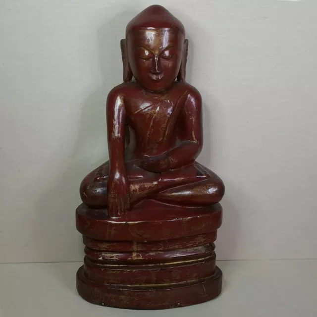Antique Burmese Lacquer-wooden Buddha, 18th-19th century.