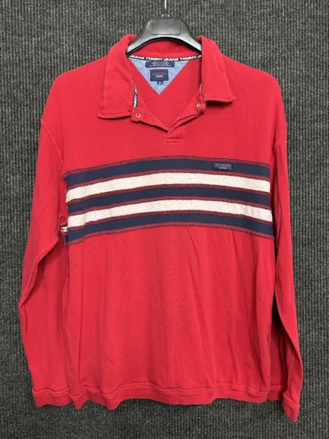 VINTAGE TOMMY HILFIGER Sweater Adult Extra Large Red Outdoors ...