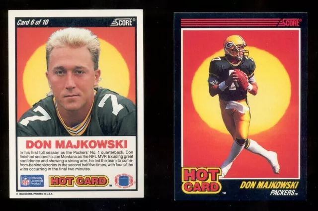 1990 Score DON MAJKOWSKI Green Bay Packers Rare HOT CARD Insert Mint