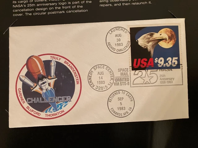 Nasa 25Th Anniversary Shuttle Challenger Sts-8 Flight Cover Usps/Nasa 1983 3