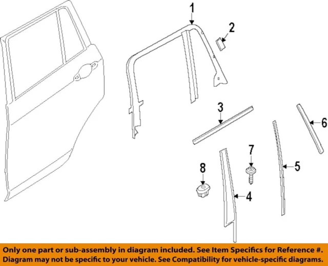 BMW OEM 11-16 X3 Rear Door Body Side-Lower Molding Trim Right 51137205782