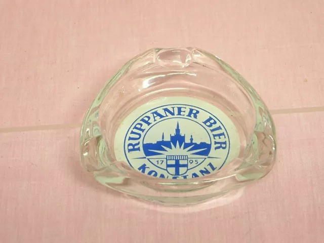 Aschenbecher Glas Werbung Ruppaner Bier Konstanz Zigarette