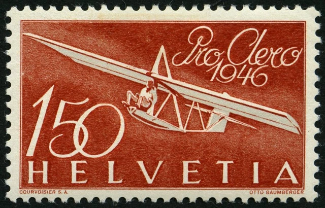 SCHWEIZ 470 *, 1946, 1.50 Fr. Pro Aero, Falzreste, Pracht