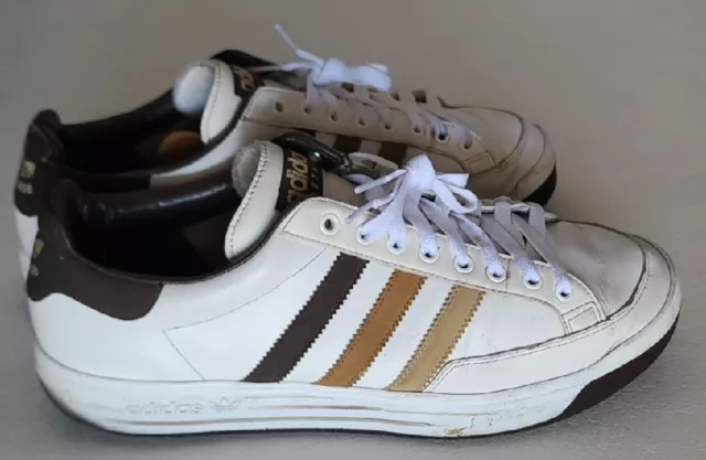 ADIDAS ILIE NASTASE Sz Tennis Shoes Sneakers White Brown 2007 Vintage $54.95 -