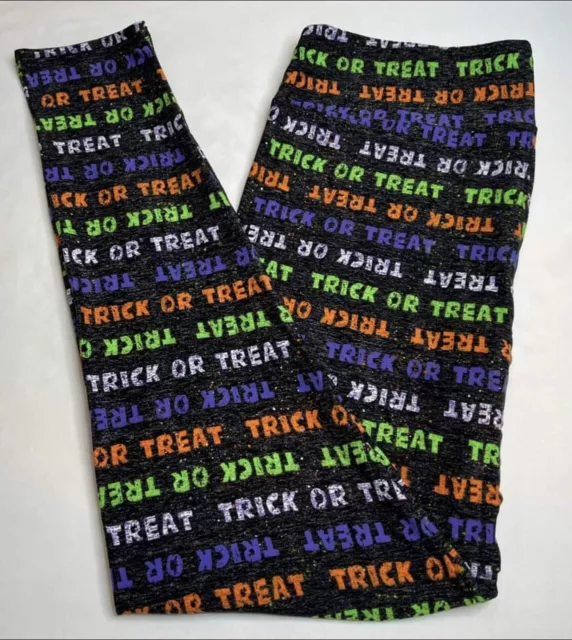 NEW LuLaRoe TC Leggings BLACK GRAY PURPLE GREEN Colorful HALLOWEEN Writing Words