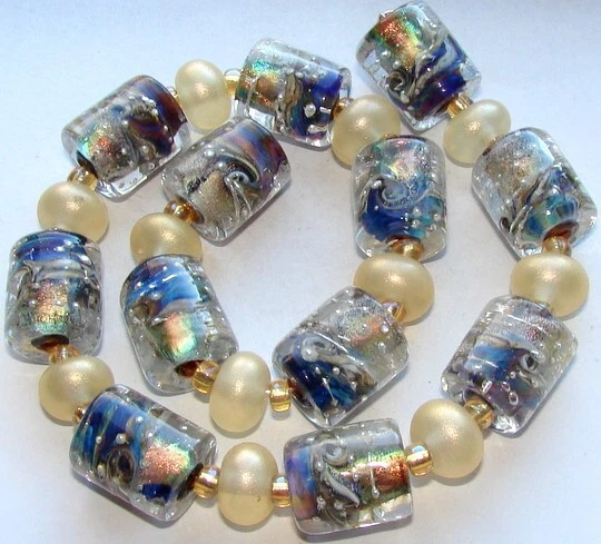 Sistersbeads-Handmade Lampwork beads "Gold Dust"