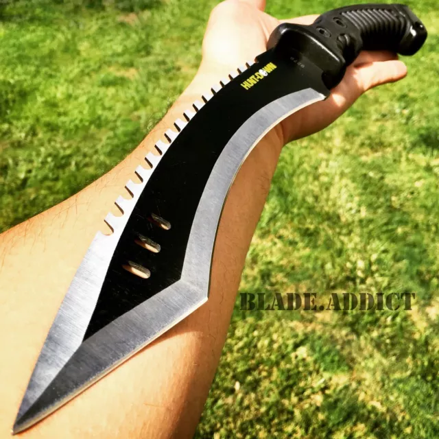 15.5" KUKRI HUNTING SURVIVAL FIXED BLADE MACHETE TACTICAL Rambo Knife Sword NEW