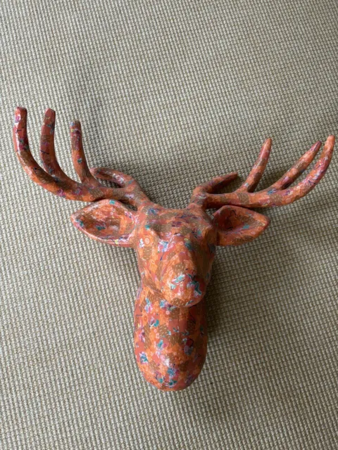 Papier Mache Stag Head. Ready To Display.