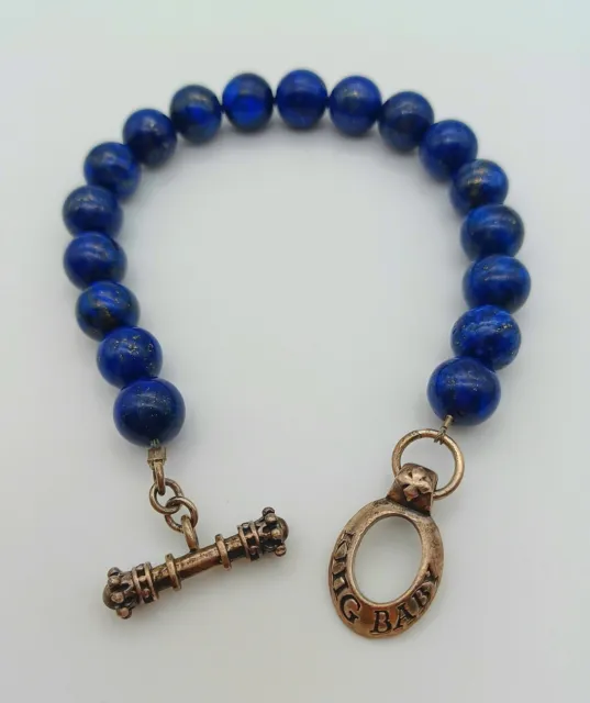 King Baby Lapis Lazuli 10 mm bead bracelet Crown T-bar closure bwl chrome hearts