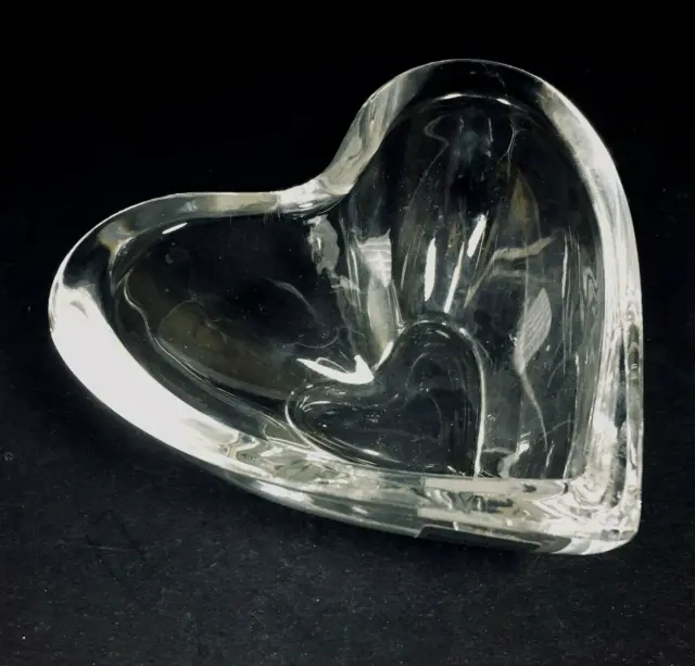 Kristallglas crystal glass heart trinket dish bowl Valentine Zwiesel Germany J