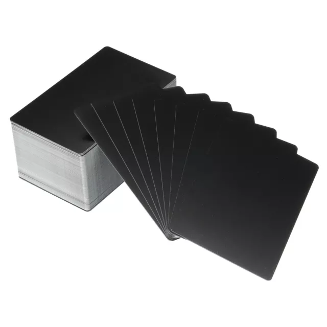 0.45mm Metal Business Cards Laser Engraving Aluminum Card, Matte Black 100pcs