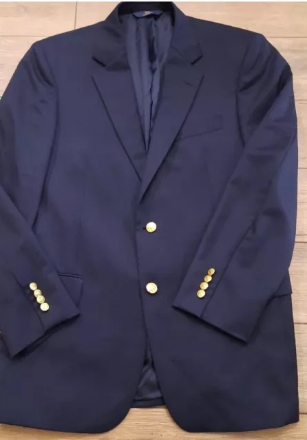 BROOKS BROTHERS 346 Madison Fit Blazer Size 44R Navy Blue wool Sport Coat jacket