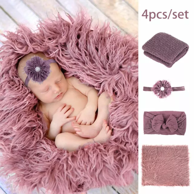 Newborn 4X Soft Backdrop Blanket Photo Props Baby Mat Fur Quilt Photography PW