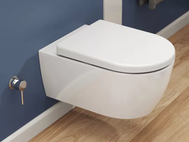 Dusch WC Taharet Wand Hänge WC spülrandlos Toilette Taharat mit WC Sitz Shattaf