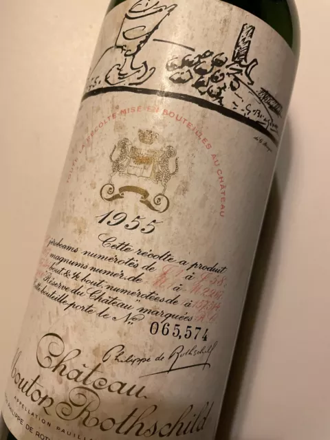 Chateau Mouton Rothschild 1955, Georges Braque Etikett !!leere!! Flasche