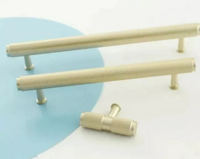 Quality Solid , Gold Knurled Door And Drawer Bar Handles  Large (A155 Gold)