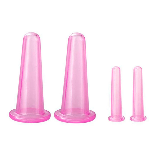 4Pcs Beauty Health Anti Cellulite Suction Cans for Body Neck Face (Pink) FS2#