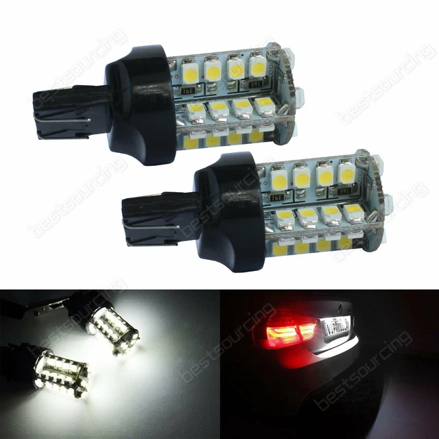 Lot De 2 Ampoules T20 W21/5W Halogène 12V Blanc Clair 6000K - Pour Veilleuses, Feux De Recul, Etc.