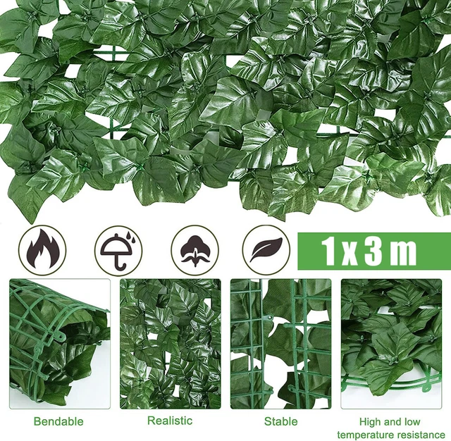 3m/1m Künstliche Efeu Blatt Garten Sichtschutz Balkon Hecken Zaun Sichtschutz
