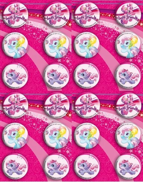 24 x MY LITTLE PONY 30mm Pin Backed Badges Ideal Party Bag Fillers