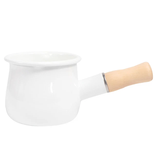 Padella, pentolame con manico in legno, pentola portatile, pentola per
