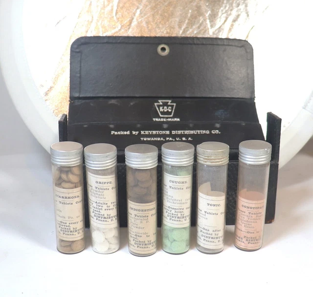 Antique Homeopathic Dr Medical Kit 1900s Keystone Dist Belladonna Arsenic Poison