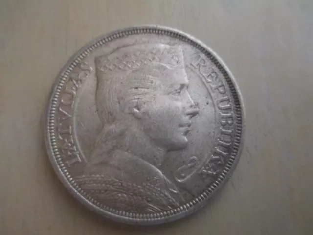 1931 Latvian 5 Lati World Silver Coin - Latvia