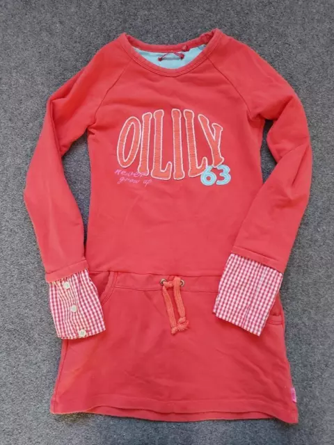 Oilily Girls, Orange. Long Sleeve, Embroidered, Sweatshirt Dress   10 Yrs 140Cm