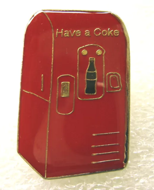 COCA-COLA PIN Vending Machine Lapel Tie Tac 1994 Jacobs 144 Enameled Brass Coke
