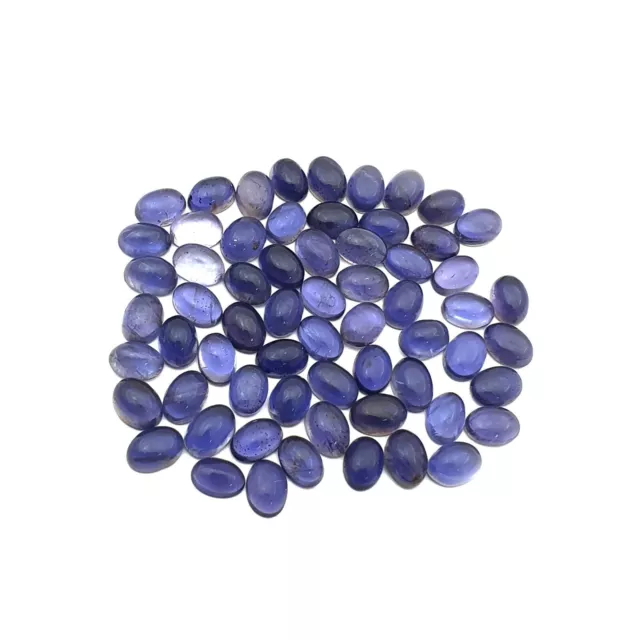 Naturel Iolite Ovale Cabochon Desseré Gemme Lot 5 7 MM 50 CT 60 Pièces