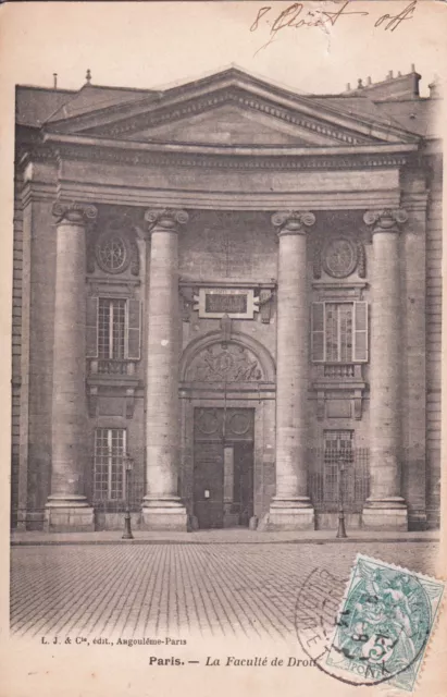 Carte postale ancienne PARIS la faculté de droit timbrée 1904