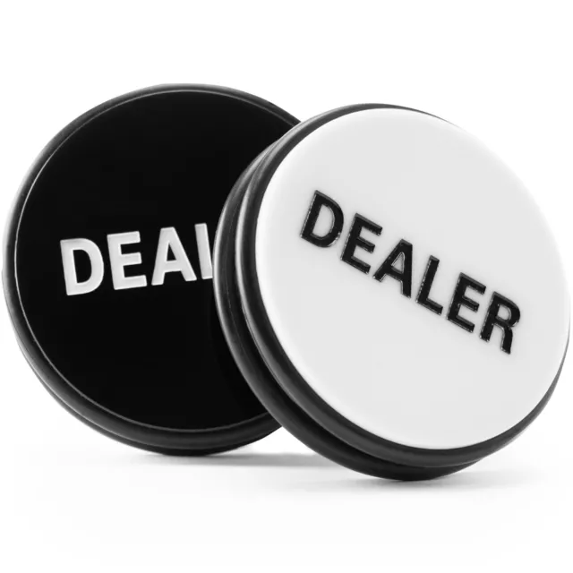 Huge Jumbo Black White Acrylic Poker Dealer Button Hockey Puck NEW 3 Inch