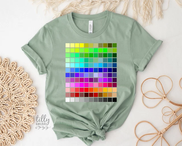 COLOUR CHART TSHIRT, Pantone TShirt, Pantone Colour Chart Print