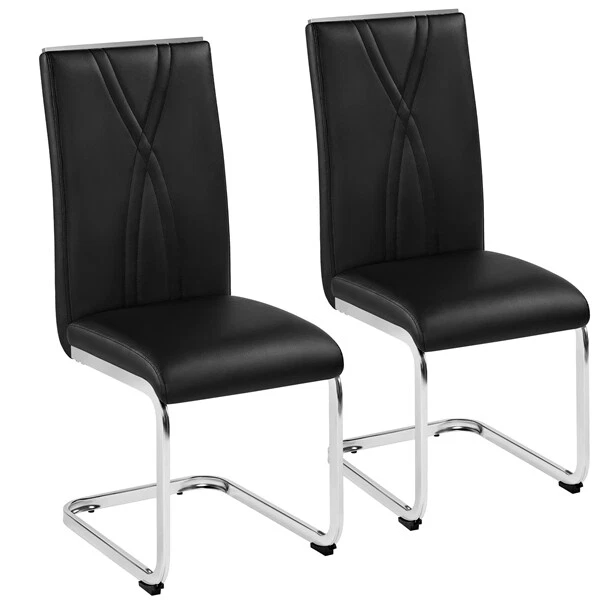 Lot De Chaises Design Cantilever Rembourrées - Marque Ecd-Germany - Noir/gris/blanc/marron - Neuf