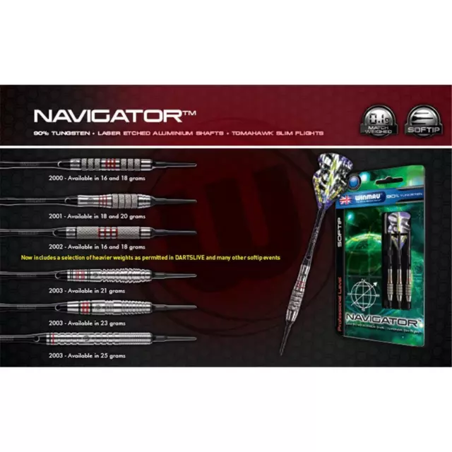 Winmau Navigator Fléchettes Souples 18g (3er-Set, 2002.18)