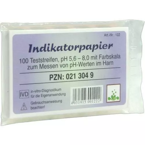 INDIKATORPAPIER Teststreifen 100St PZN: 0213049