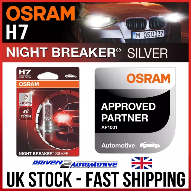 1x OSRAM H7 Night Breaker Silver Headlight Bulb For PEUGEOT 208 1.4 HDi 03.12-