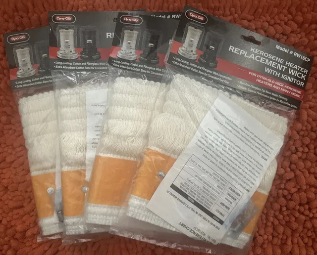 4x Dyna-Glo #RW16CP Kerosene Heater Replacement Wick with Ignitor Dura Heat Kero
