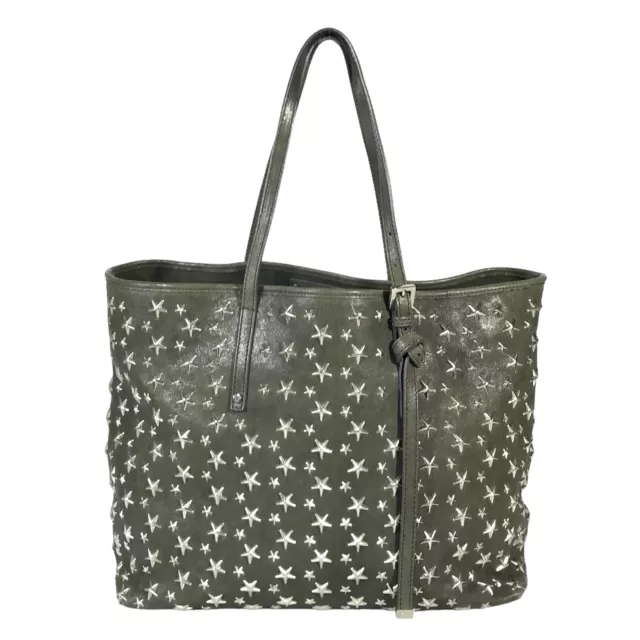 JIMMY  CHOO Bag Tote Bag SashaM Star Studs Leather Black Athentic