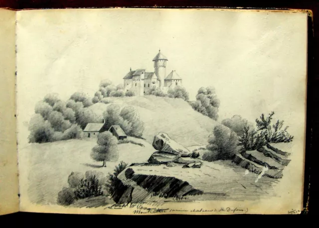1851 GENF - SCHWEIZ - schönes SKIZZENBUCH - 30 ORIGINALZEICHNUNGEN