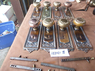Vintage Antique Lg 16 Pc Victorian Brass Hardware Set 122021 B