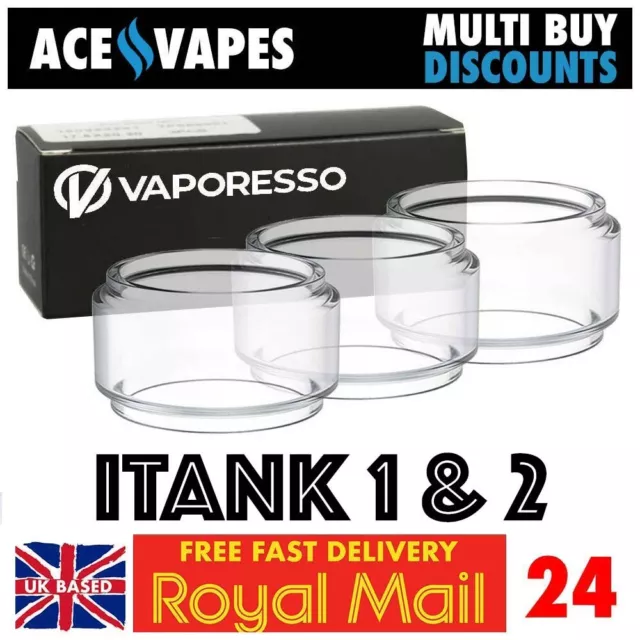 3x VAPORESSO ITANK / ITANK 2 Bubble Glass Pieces Spare Bulb Pyrex Tank Tubes